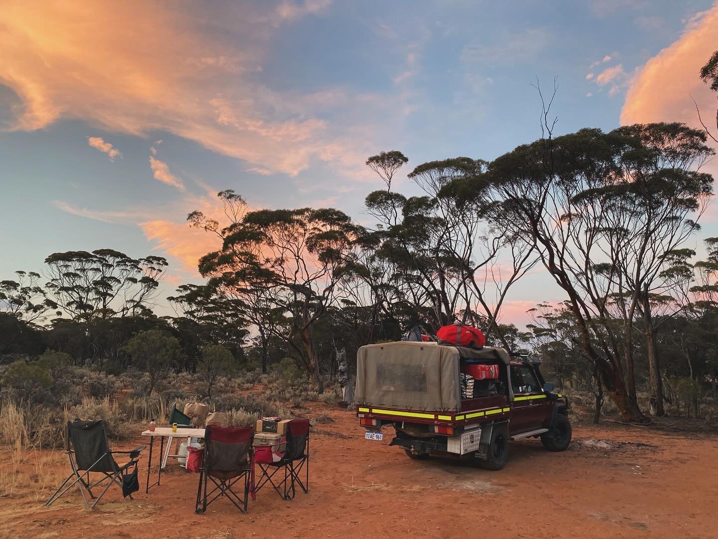 First camp, cannot be the Nullarbor, because there are still trees around!